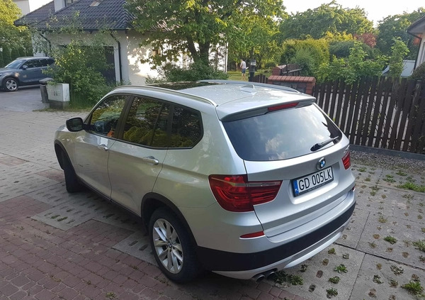 BMW X3 cena 59900 przebieg: 99813, rok produkcji 2014 z Gdańsk małe 67
